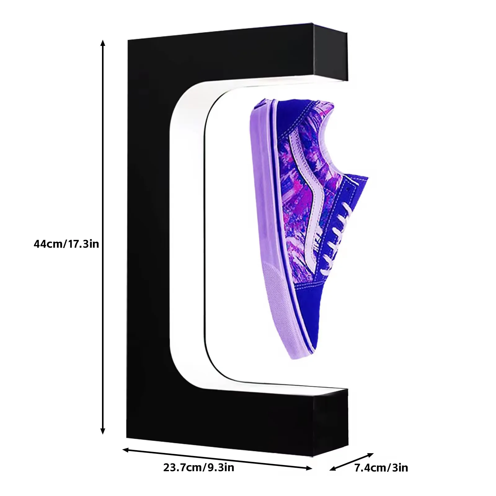 Custom Acrylic Levitating Shoe Display Floating Sneaker Stand with Remote Control on LED Light for Shoes Collectors Store