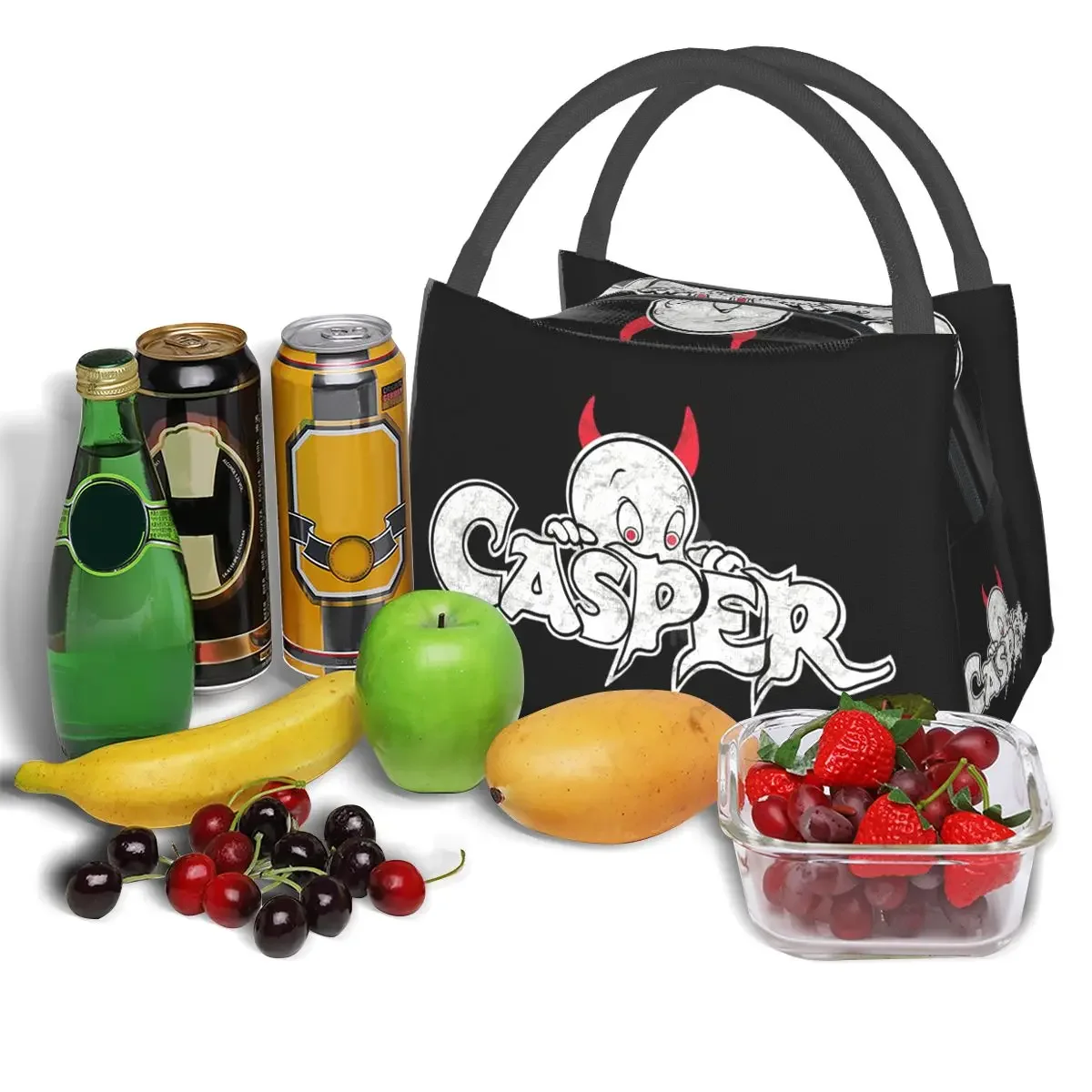 The Friendly Ghost Casper Insulated Lunch Bag for School Bento Storage Food Boxes Portable Container Cooler Thermal Lunch Box