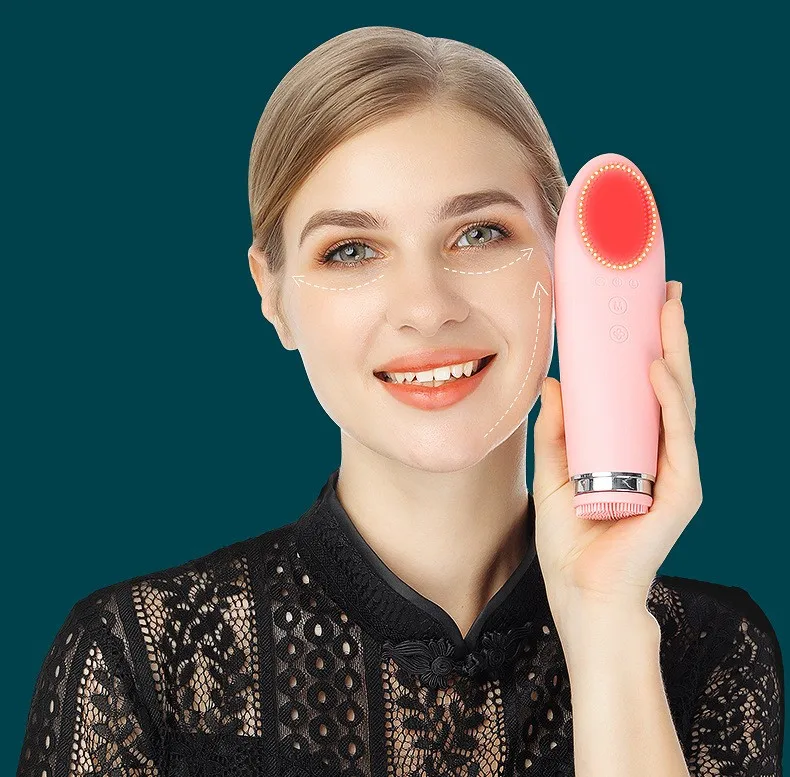 Electric Cleansing Brush Cleansing Warm Massage Multifunctional Facial Eye Hot Compress Massager Beauty Device