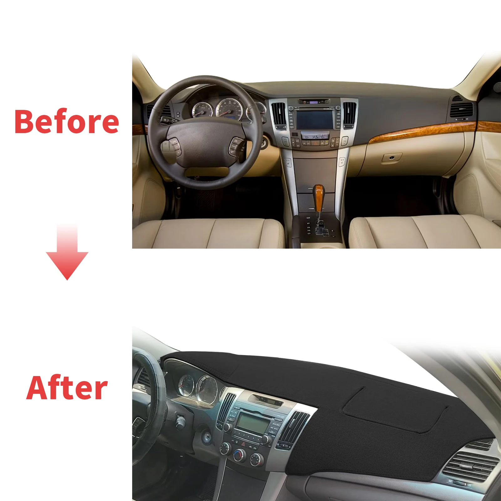 

fit for Hyundai Sonata 2009 2010 Special Customized Dashboard Cover Anti‑Glare Sunshade Pad Dash Mat Interior Accessories