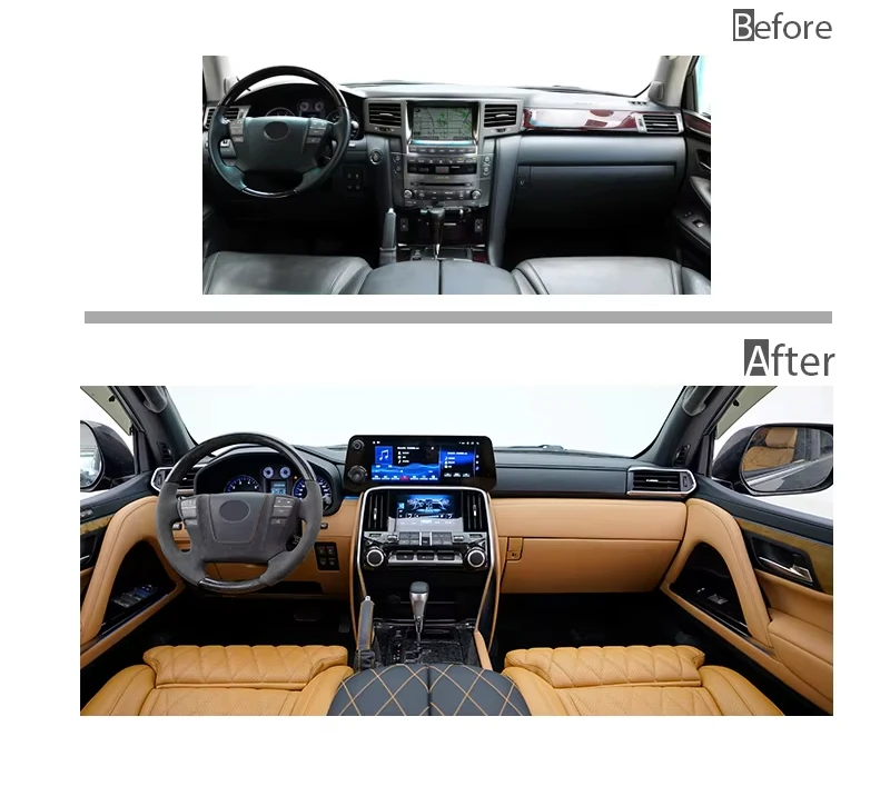 GBT Kit LX570 To LX600 Model Instrument panel assembly Center Armrest Box Steering wheel  For 2008-2015 Lexus LX570 Model