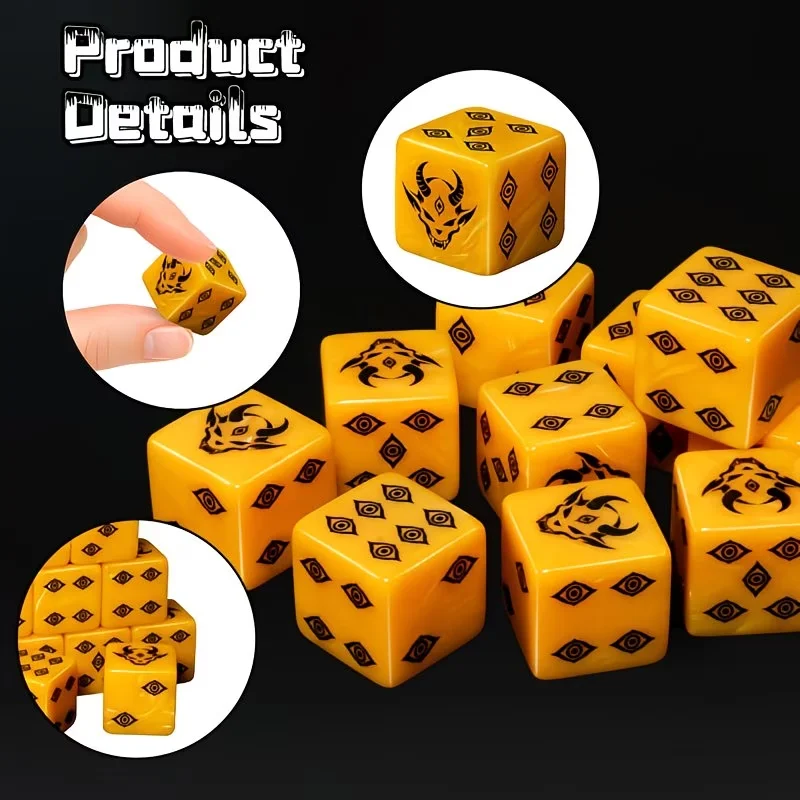 6Pcs Devil Skull Icon D6 Dice Set Polyhedral RPG Dice for Board Games Tabletop Role Playing Group Party Supplies