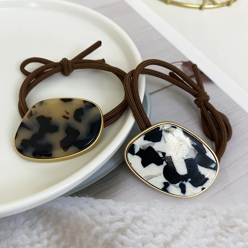 New Rubber band Acetic Acid Marbles Pattern Head Ropes Hair Ring Women's Fashion Style Marble Ball Head Tie Headwear Accessories