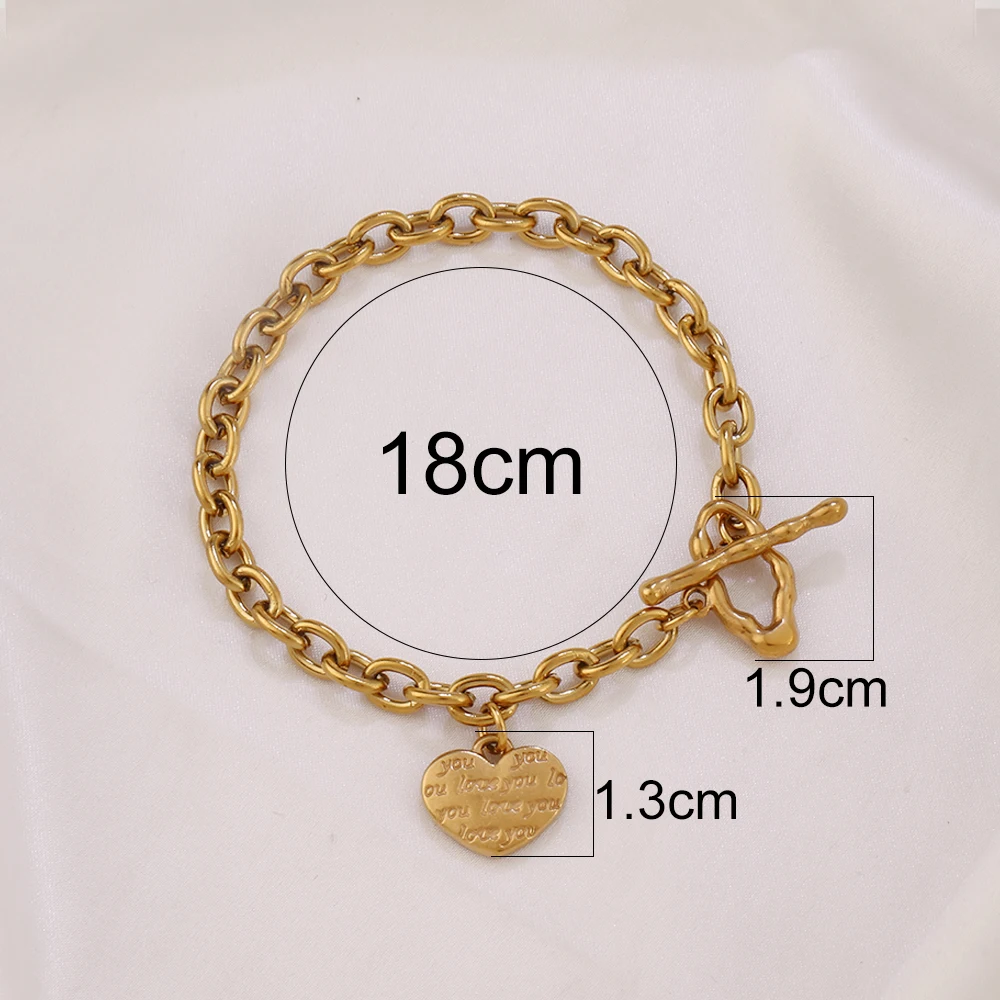 316L الفولاذ المقاوم للصدأ Bowknot القلب سلسلة سوار للنساء 18K مطلية بالذهب مرساة تبديل المشابك أساور فام مجوهرات هدايا