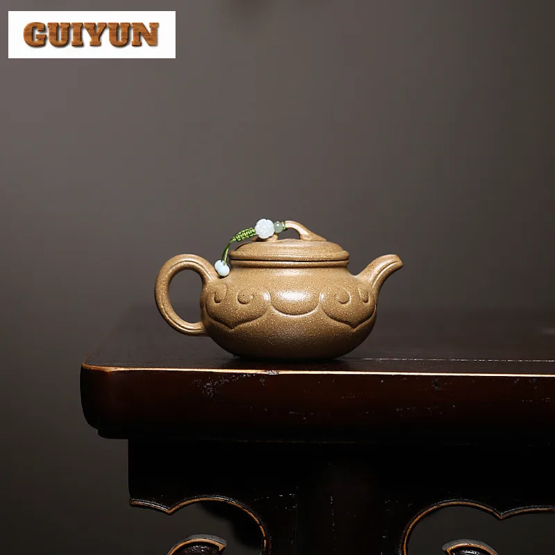 230ml Aesthetic Yixing Purple Clay Teapots Artists Handmade Ruyi Pot Raw Ore Downhill Mud Kettle With Infuser Zisha Tea Set Gift