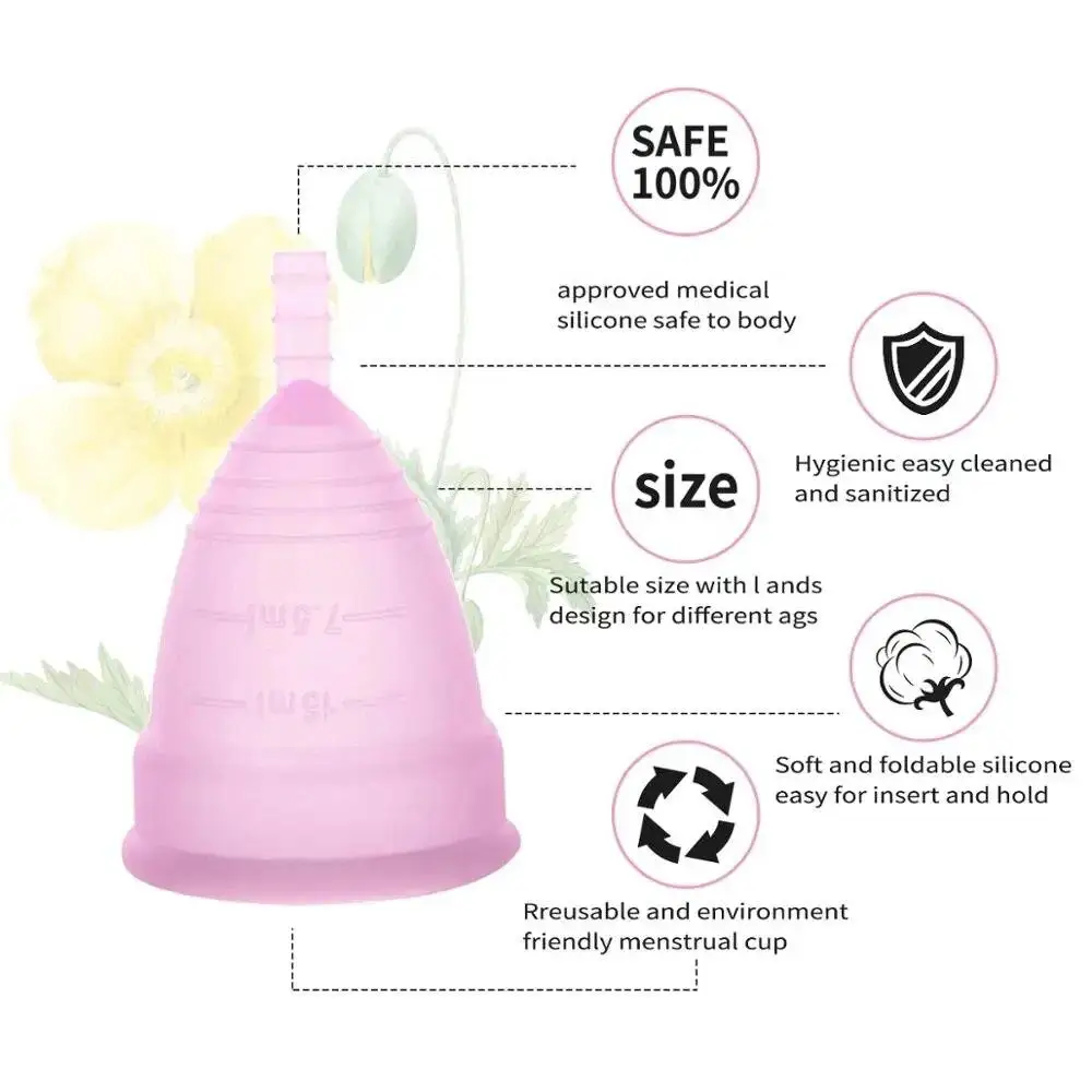 Women Menstrual Cup Period Cup Medical Grade Silicone Feminine Hygiene Copa Menstrual De Silicone Medica Reusable Menstrual Cup