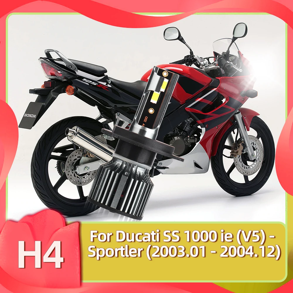 

Яркая светодиодная фара для мотоцикла, 1000 лм, Фонарь 12 В, чип CSP 50 Вт/Лампа H4 для Ducati SS 2003 ie (V5) - Sportler 2004