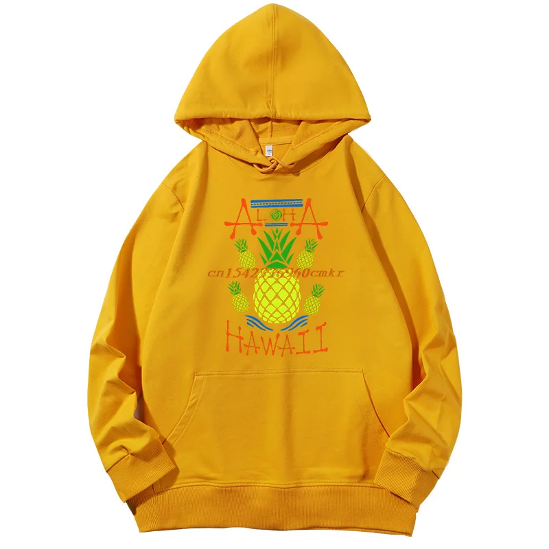 ألوها هاواي الأناناس مضحك الجرافيك هوديس البلوز الجديد في هوديس بلوزات ربيع الخريف قميص قطني بكم طويل معطف الرجال #5