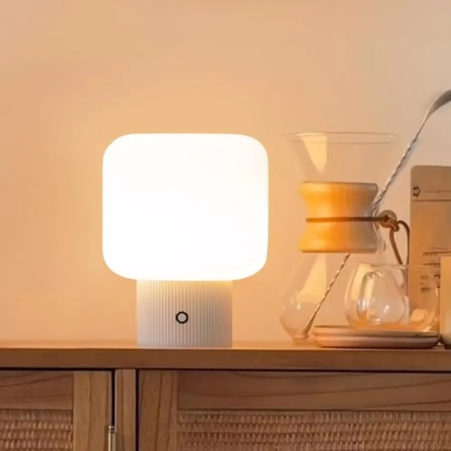 

Halo Mushroom Lamp 5W Cute Cordless Rechargeable Table Lamp with Glass Shade 3 Color Temps LED Dimmable Ambient Lighting Small