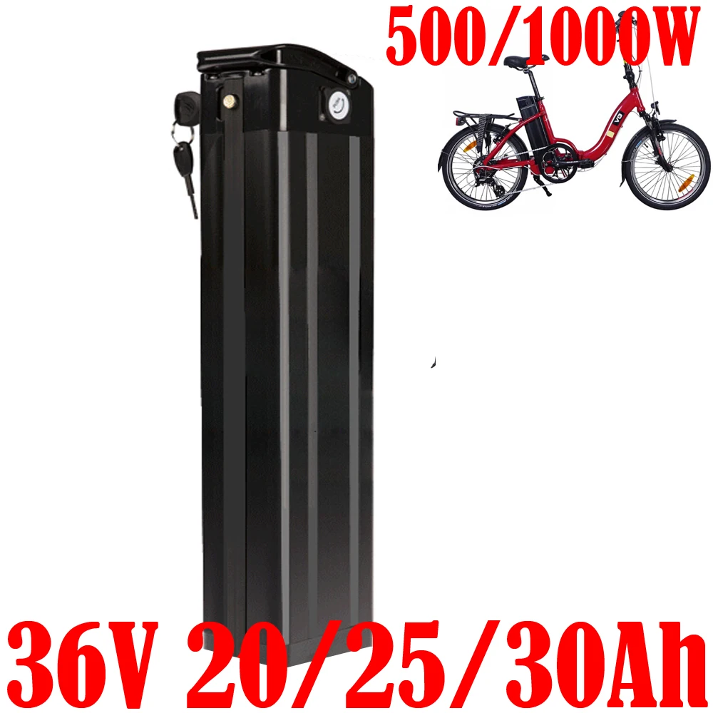 

18650 Cell 36V Silver Fish eBike Battery 36V 20AH Electric Bike Battery 36V 10AH 13AH 15AH 18AH 20AH 27AH 30AH Lithium Battery