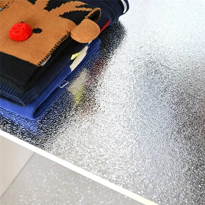 Sept.Waterproof Brushed PVC Silver Wall Sticker Wardrobe Cabinet Self Adhesive Furniture Wallpaper