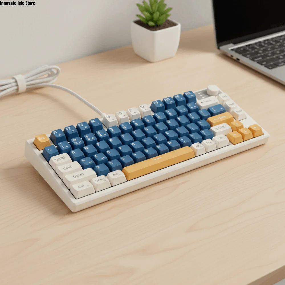 Wired Connection Gaming Mechanical Keyboard Compact Layout Ultra-Quiet Mechanical Feel Keyboard 75 Layout