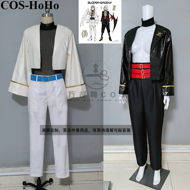 COS-HoHo Anime Vtuber Nijisanji Kuzuha Bloody Groovy Game Suit Handsome Uniform Cosplay Costume Halloween Party Role Play Outfit