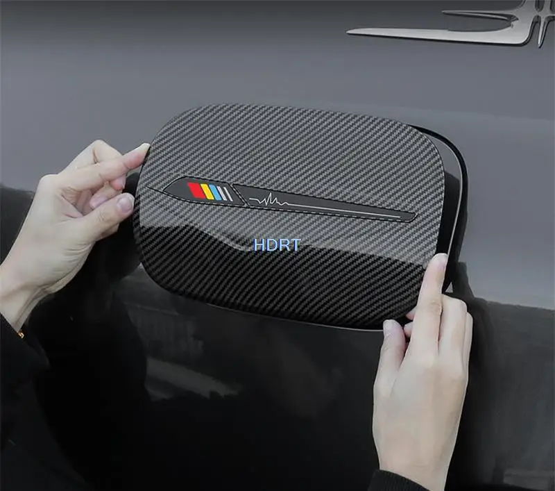 Car Outter Decoration Fuel Tank Cap Cover Trim For Mercedes Benz C Class C200L C260L 2022 Carbon Fiber Style Decals Accessories