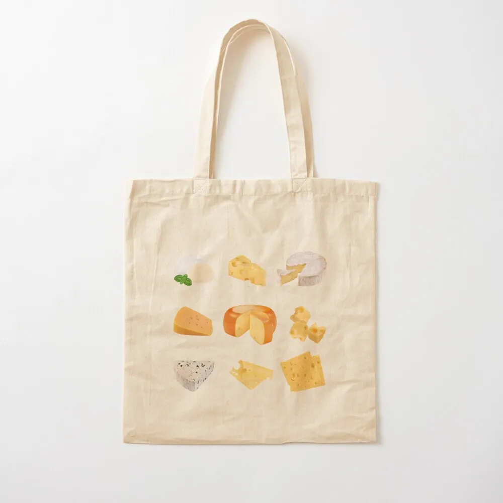 

3D Cheese Variety - Mozarella, Swiss, Cheddar, Camembert, Emmental, Gouda Gorgonzola Tote Bag