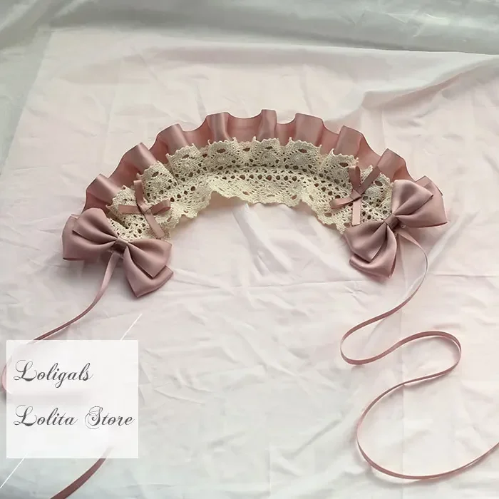 Sweet Ruffled Lolita Bonnet Lace Trimmed Headband