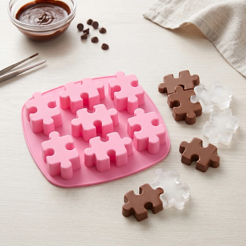 1pc puzzle ice grid shaped silicone mold, 3D ice cubes suitable for cooling whiskey cocktail drinks, ice tray