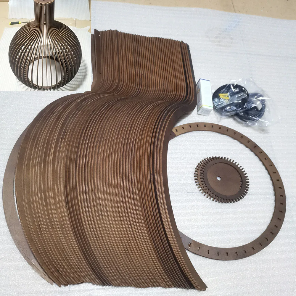 Zwart Wit Blauw Walnoot Kleur Foscarini Massief Houten Kooi Hanglamp Zwart Bamboe Lamp Verlichtingsarmaturen VIP Drop Shipping