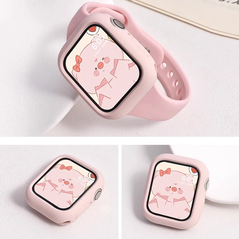Silicone Cover For Apple Watch Case 10 42mm 46mm 44mm 40mm 45mm 41mm Accessories Bumper Shell Protector iWatch series SE 6 7 8 9
