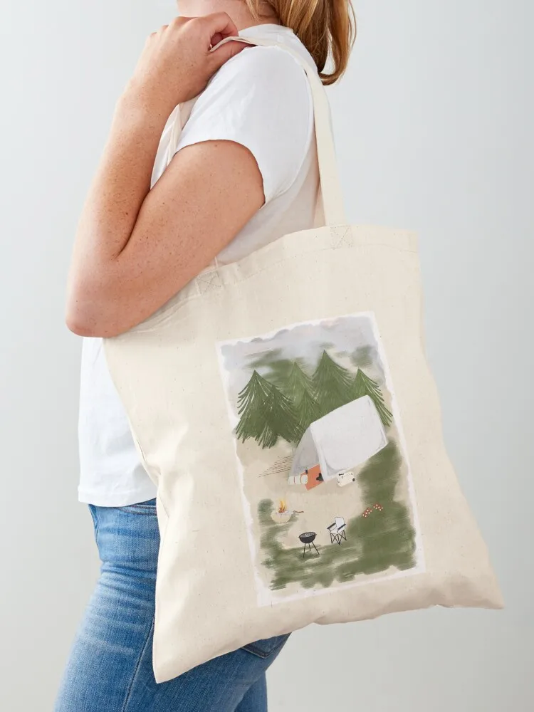 

Camping scene Tote Bag shopper bags reusable shopping bag bag for beach cute pouch