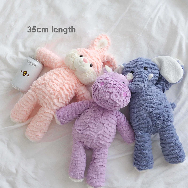 Soft Plush Toy Stuffed Cartoon Animals Hippos Elephant Bunny Baby Plushies Appease Dolls for Kids Long Leg Birthday Xmas Gifts