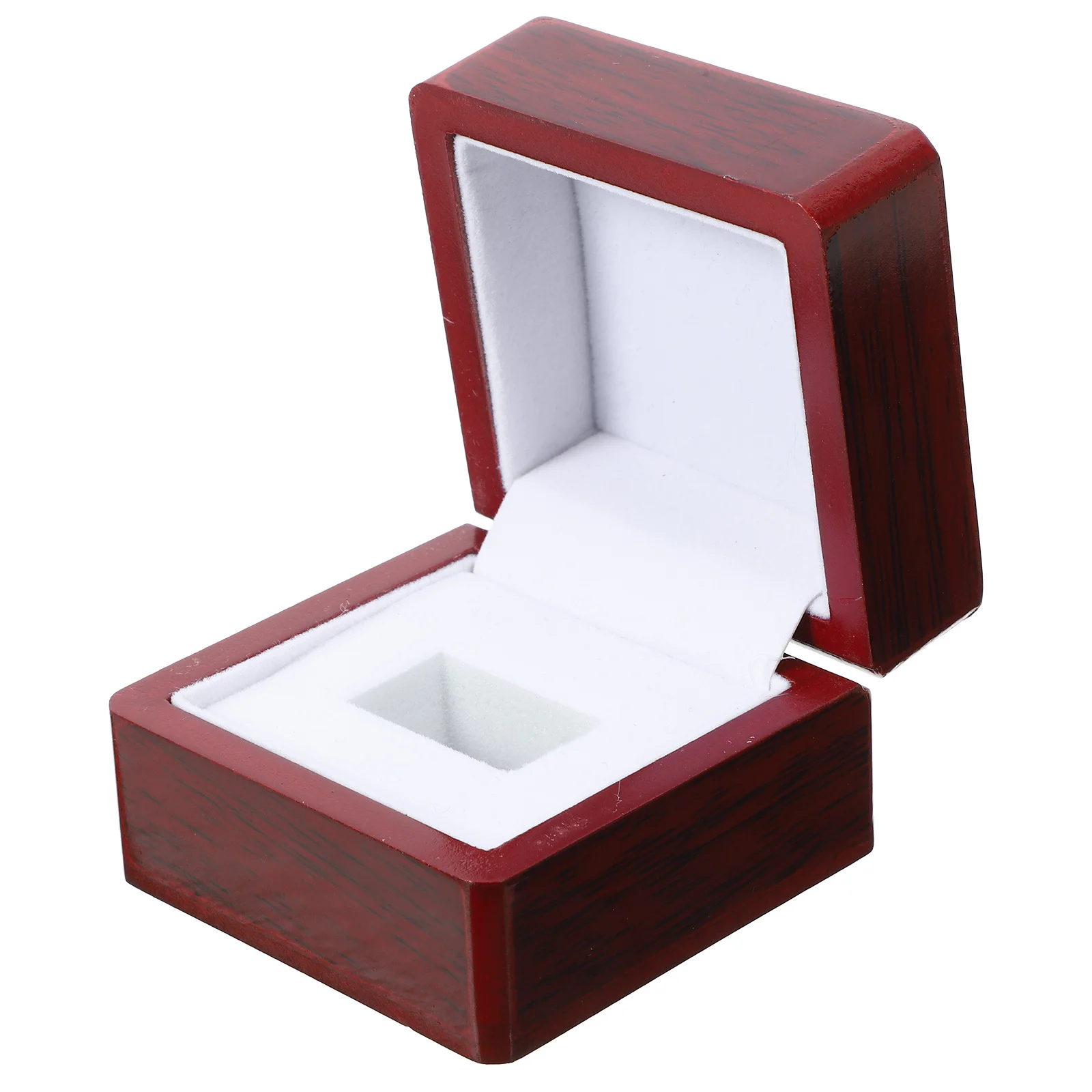

Коробка для колец, деревянный стиль, держатель для одного кольца, портативный футляр для ювелирных изделий для мужчин и женщин, кольца