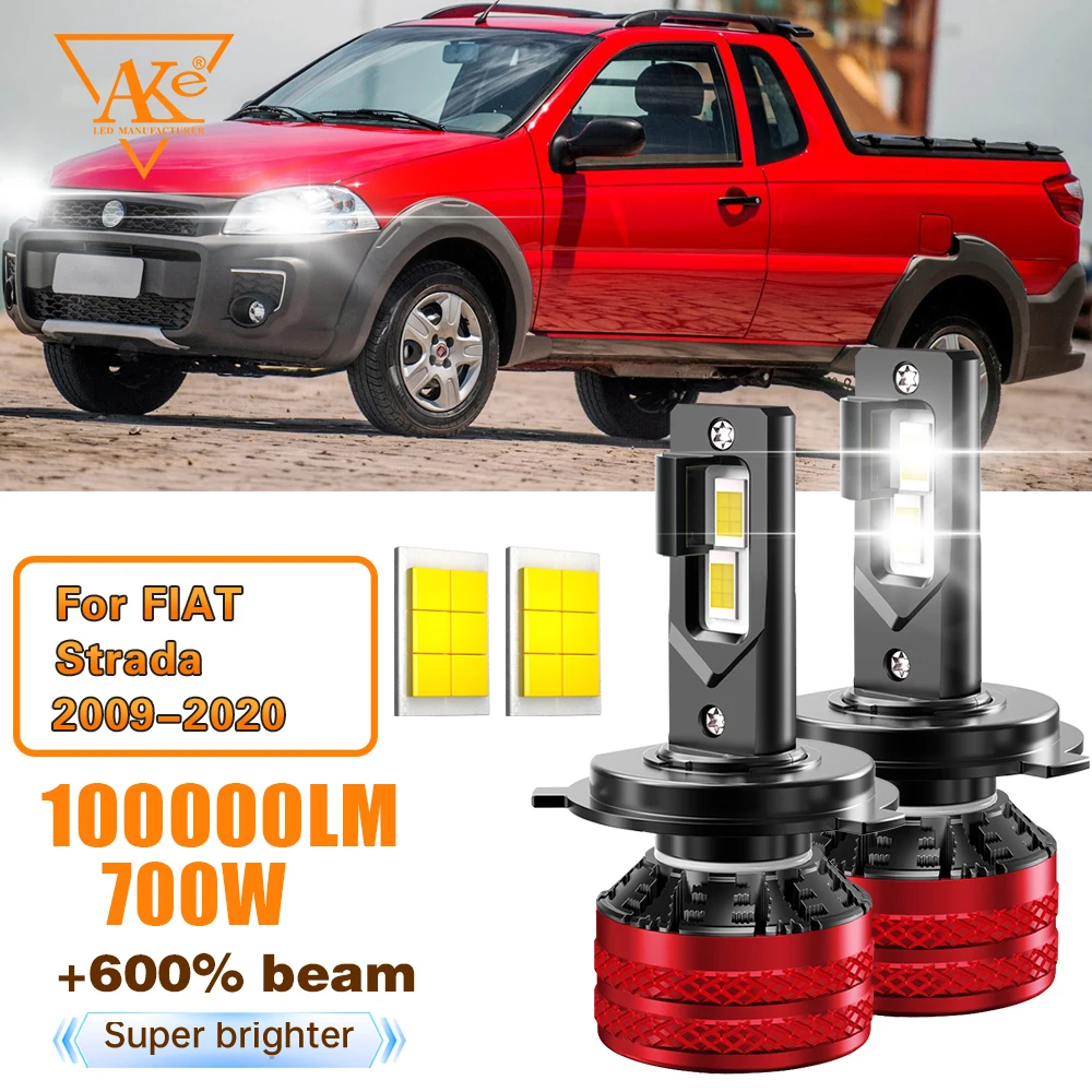 

Двойная светодиодная фара H4 для FIAT Strada 2009-2020, ближнего и дальнего света, противотуманные фары H4, автомобильные передние фары CANBUS 6000K