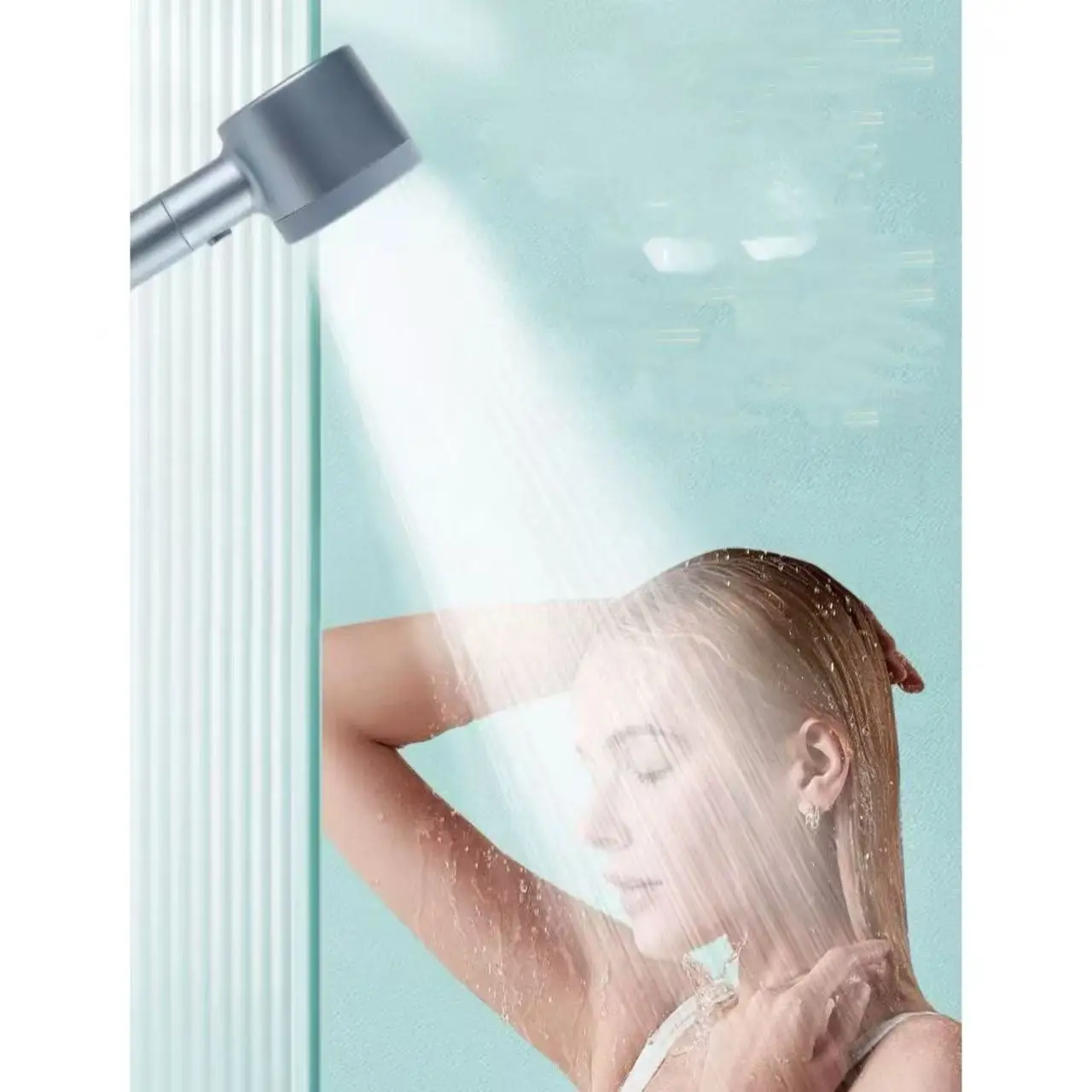 Five-speed Turbine Large Water Output Booster Filter Shower Head Home Bathroom Shower Head Set