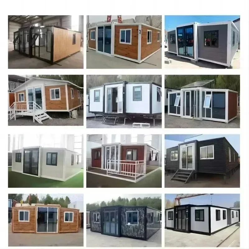 Expandable 20ft Container Home Prefab Foldable Mobile Steel Structure Design Tiny House Cabin Mobile Home