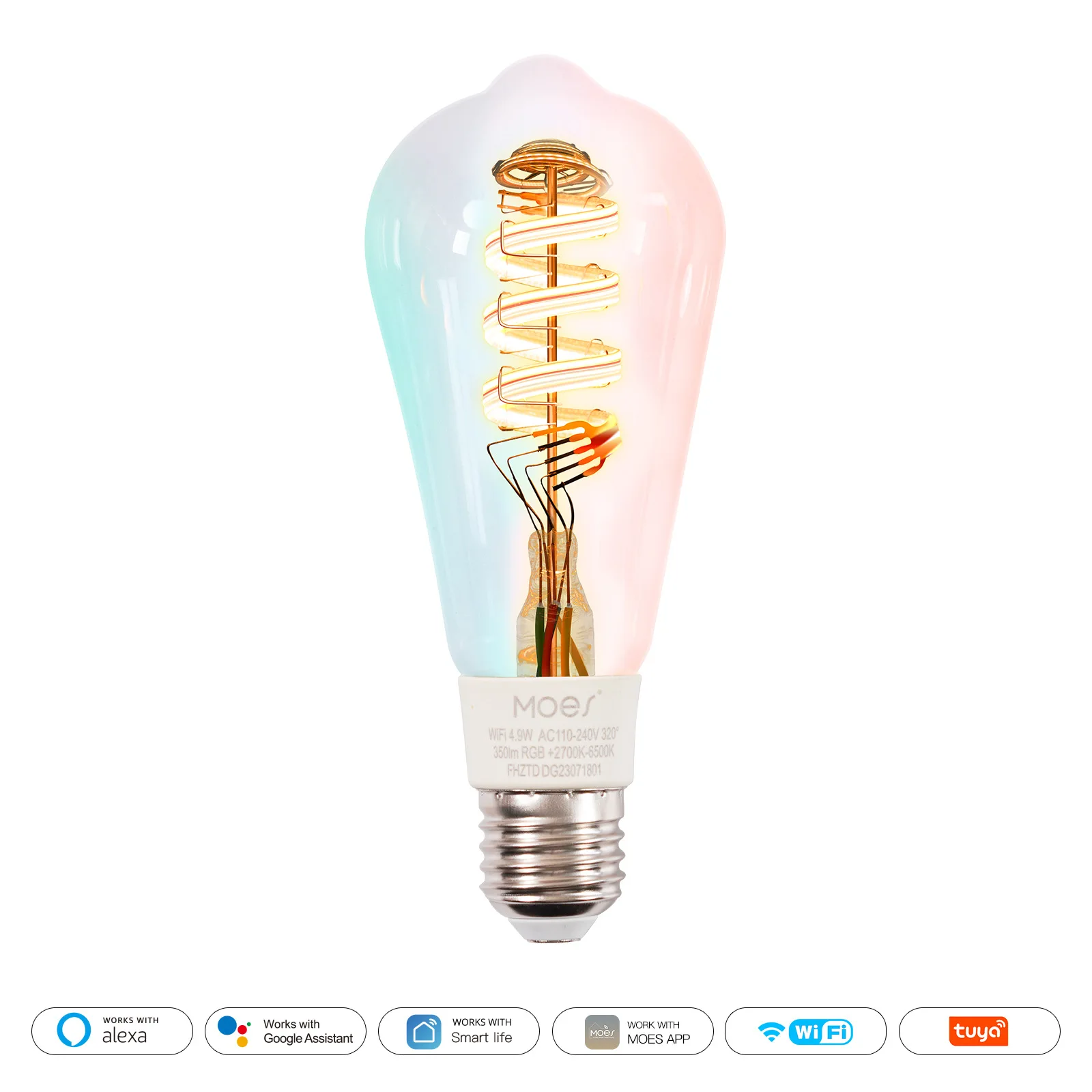 Graffiti WiFi Smart Home LED Bulb APP Color Adjustment Dimming E27 Cold and Warm RGB Smart Light Multi-function