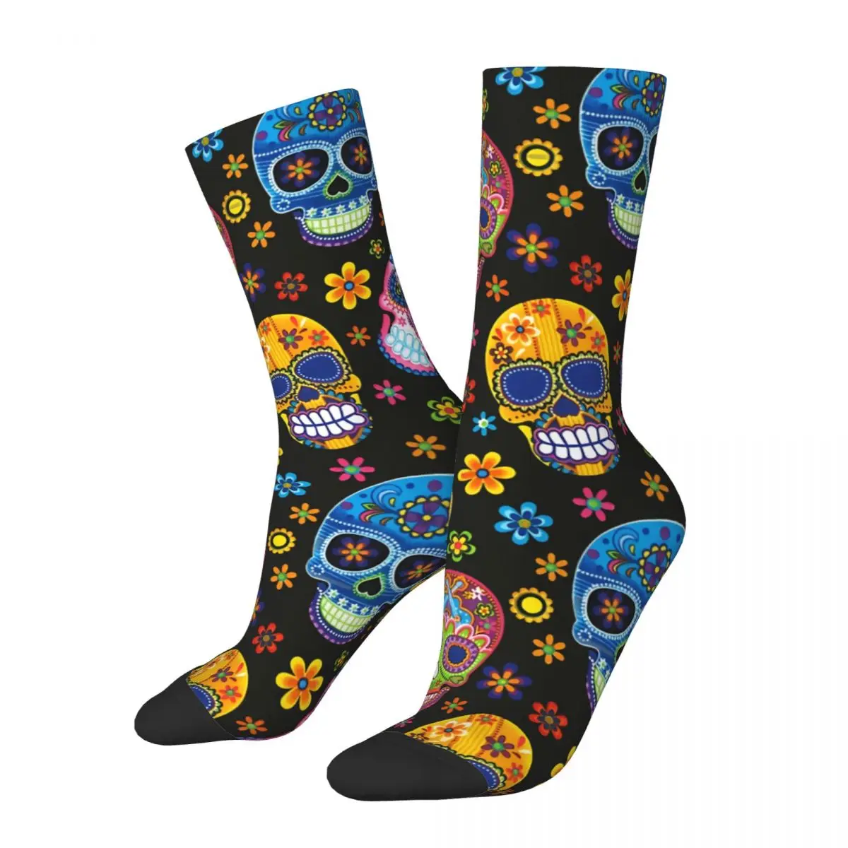 Day Of The Dead Sugar Skulls Skull Style Unisex Winter Socks Windproof Happy Socks street style Crazy Sock