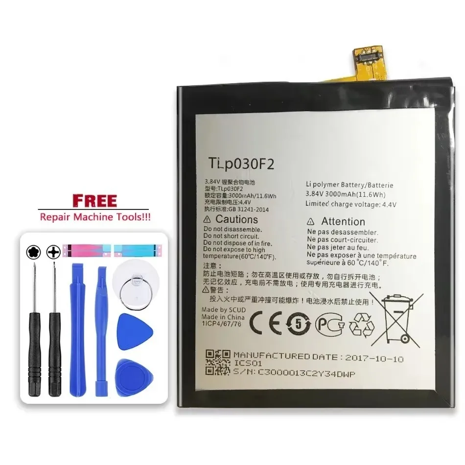 Battery For Alcatel One Touch Idol 4S OT-6070 OT-6070K OT-6070O OT-6070Y 3000Mah Lithium Polymer Tlp030f1 TLP030F2