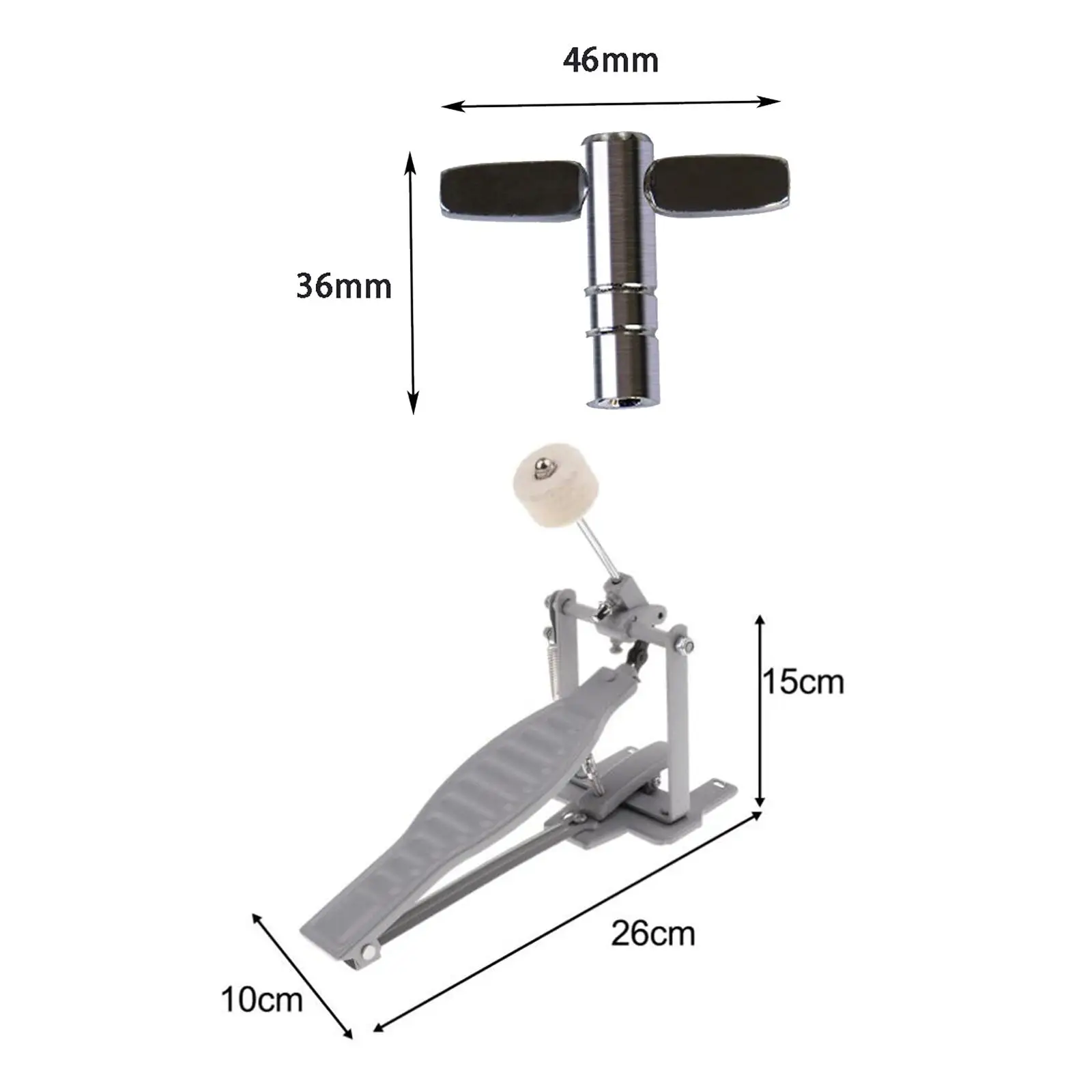 Bass Drum Pedal Professional Aluminum Alloy Portable Single Foot Kick Kick Drum Pedal for Performance Electronic Drums