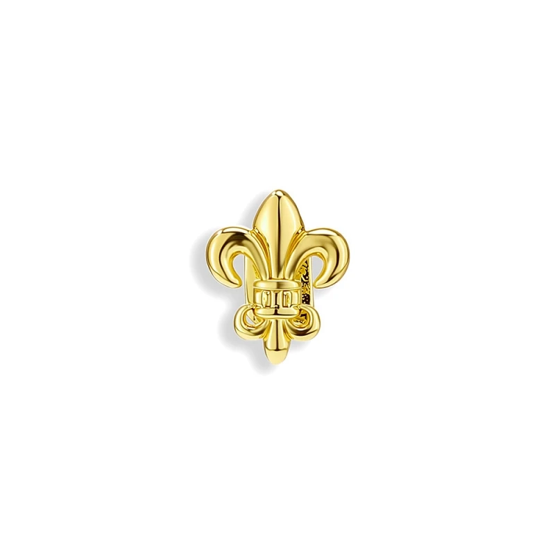 Stereo Fleur De Lis Single Tooth Grillz Gold Silver Plated Personality Street Fashion Hip Hop Unisex Mouth Jewelry Wholesale