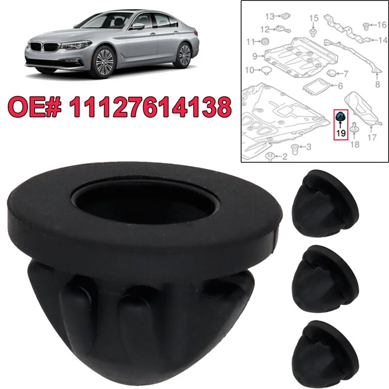 F-T 20PCS Car Hood Bumper Buffers 11127614138 For BMW 1 2 3 4 5 6 7 Series Engine Cover Rubber Mount Grommet Bush Bump Stop