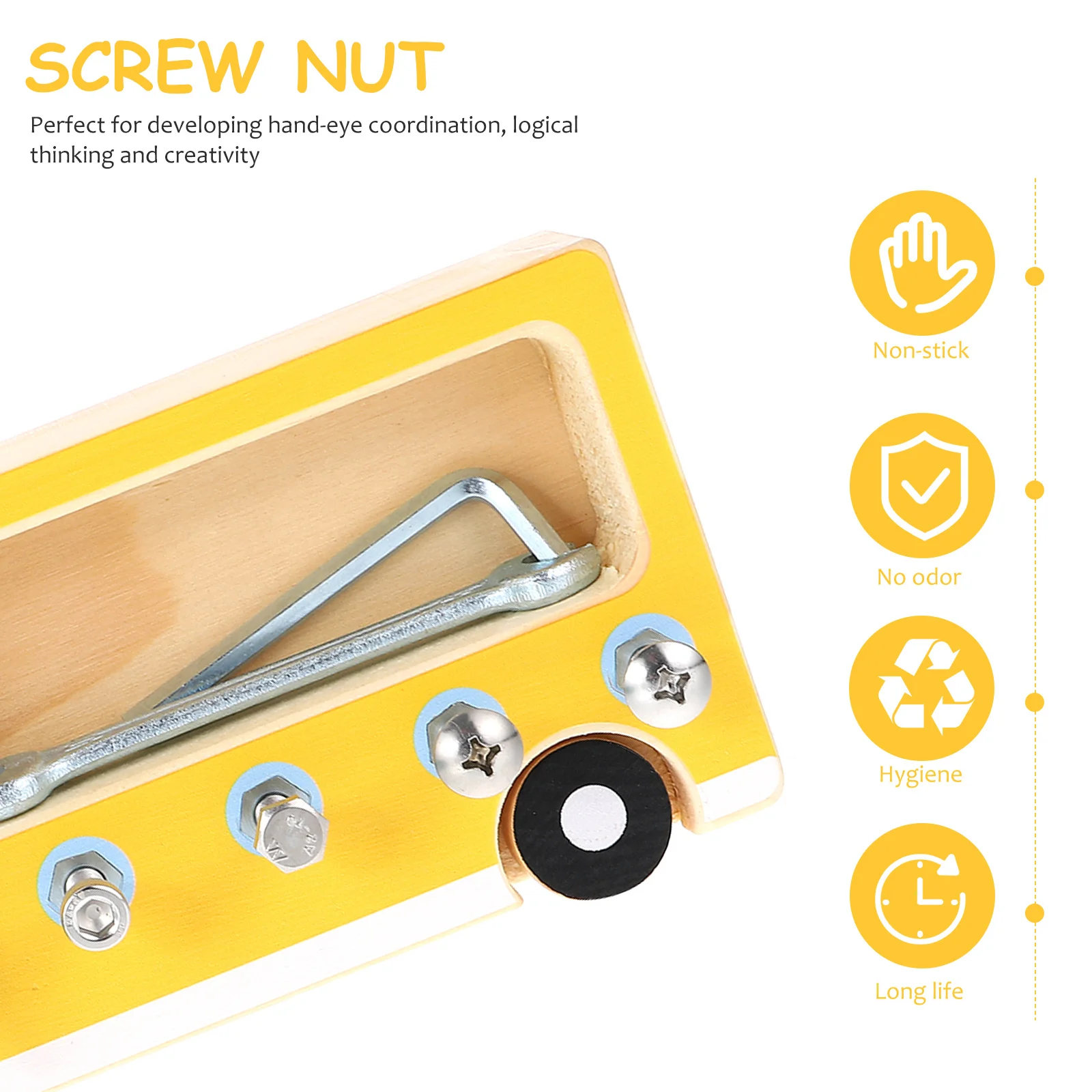 

Wooden Busy Board Screw Nut Funny Toy Nuts Game Children Training The Screws