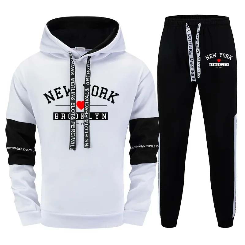 

Jogging Mens Tracksuit Printing Casual Single Piece Sweatshirts Pants High Quality Fitness Hoodie Pants New Sports Mens Clothing