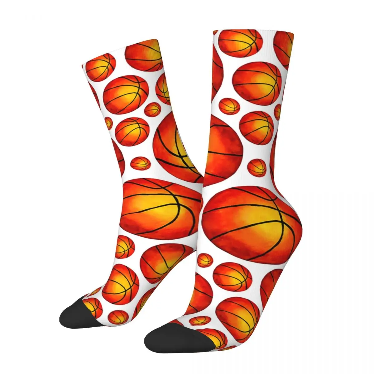 Basketball Basket Ball Pattern Balls Sports Men's Socks Vintage Harajuku Street Style Novelty Seamless Crew Sock