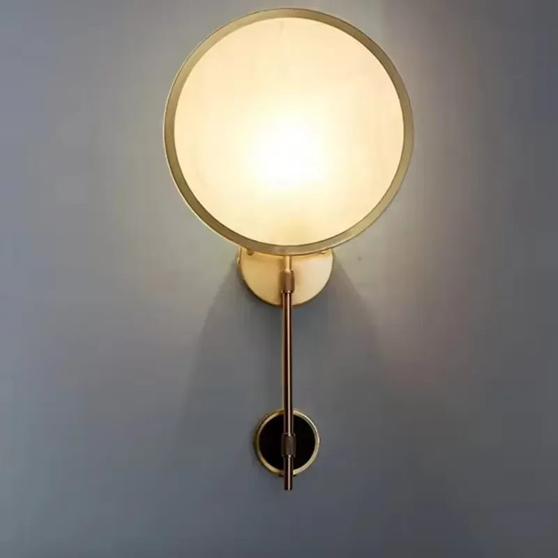 Modern Nordic Wall Lamp All Copper Snowflake Stone Light Luxury Designer Creative Personality Bedroom Living Room Decor