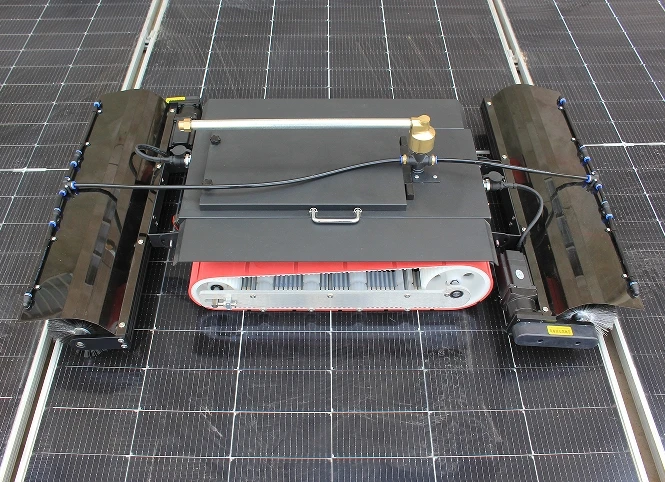 NBK Remote Cleaning Robot Glass Washer Robotic Machine Solar Panel Cleaning Equipment with Two 1100mm Brushes for Photovoltaic