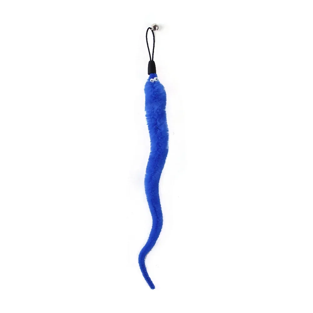 Divertido palo para gato, juguete de pluma peluda con campana, palo para gato, juguete para gatito, accesorios para mascotas, gusano en una cuerda,