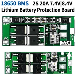 2S 20a Bms 7.4V Dc 8.4-9V 18650 Lithium Batterij Bescherming Bord Celmodule Li-Ion Acculader Module Bescherming Board