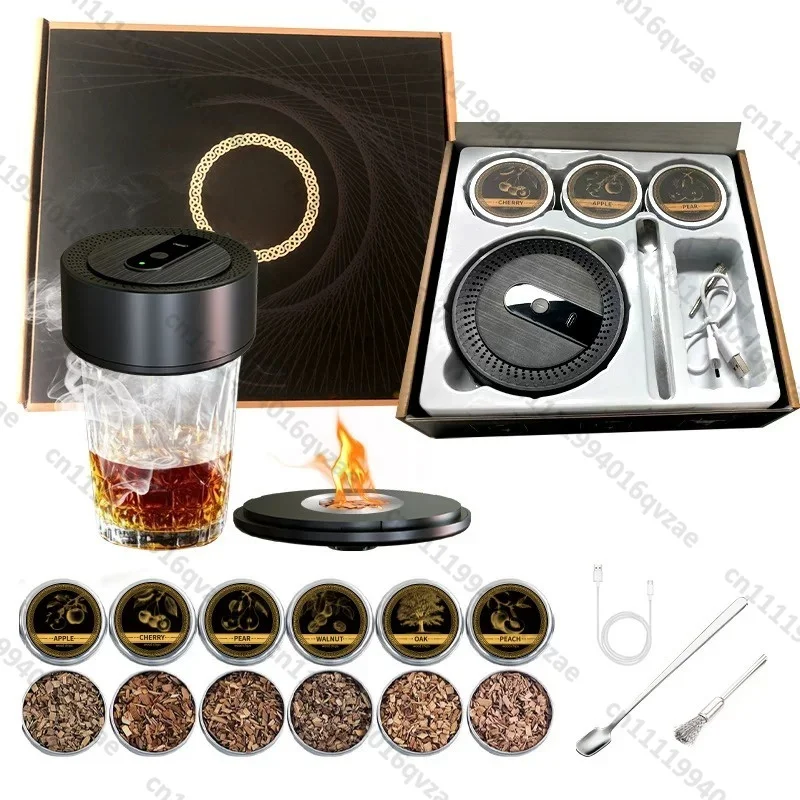 Electric Alcohol Smoker Set, Cocktail Fruit Wood Chip Smoker