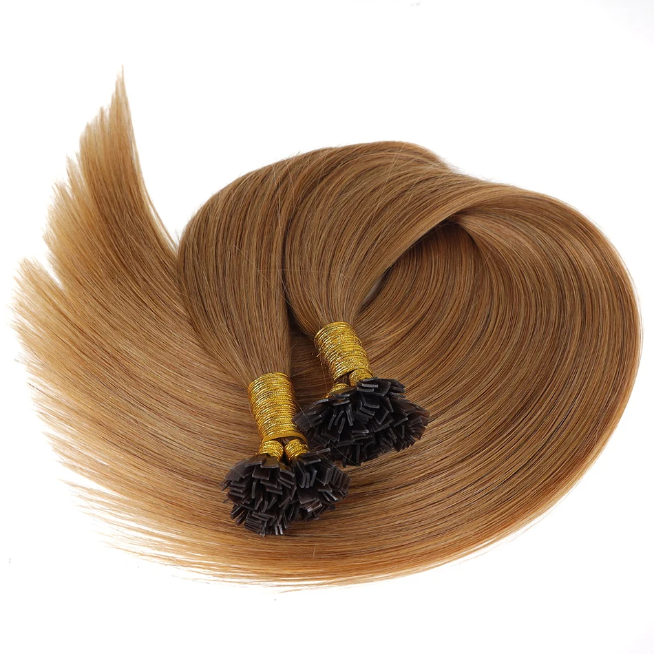 Flat Tip Hair Extension Keratin Fusion Hair for Women 14-28 inch Pre Bonded Human Hair Extensions 100g/bundle Keratin Tip Hair
