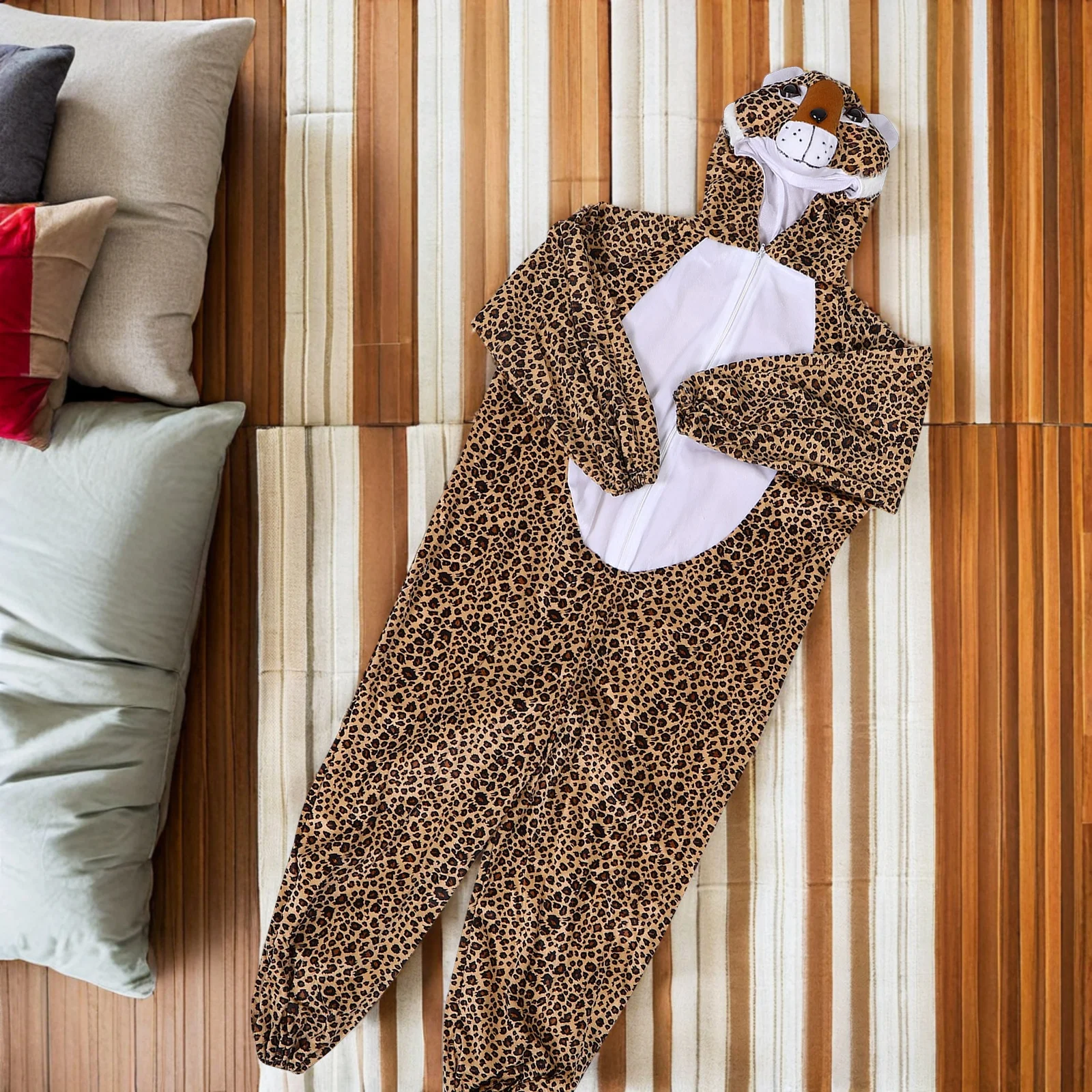 

Детский леопардовый комбинезон, костюм животного на Хэллоуин, день рождения, вечеринку, тематических мероприятий в джунглях, мягкий, удобный, легкий в носке, детский костюм овцы