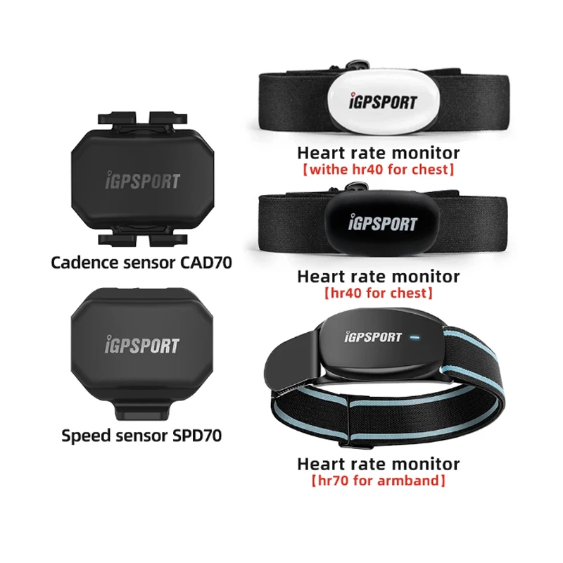 IGPSPORT-Capteur de vitesse pour vélo, moniteur de fréquence cardiaque, prise en charge du mode touristes, Cadence HR40, HR70, Garmin BSC100S,