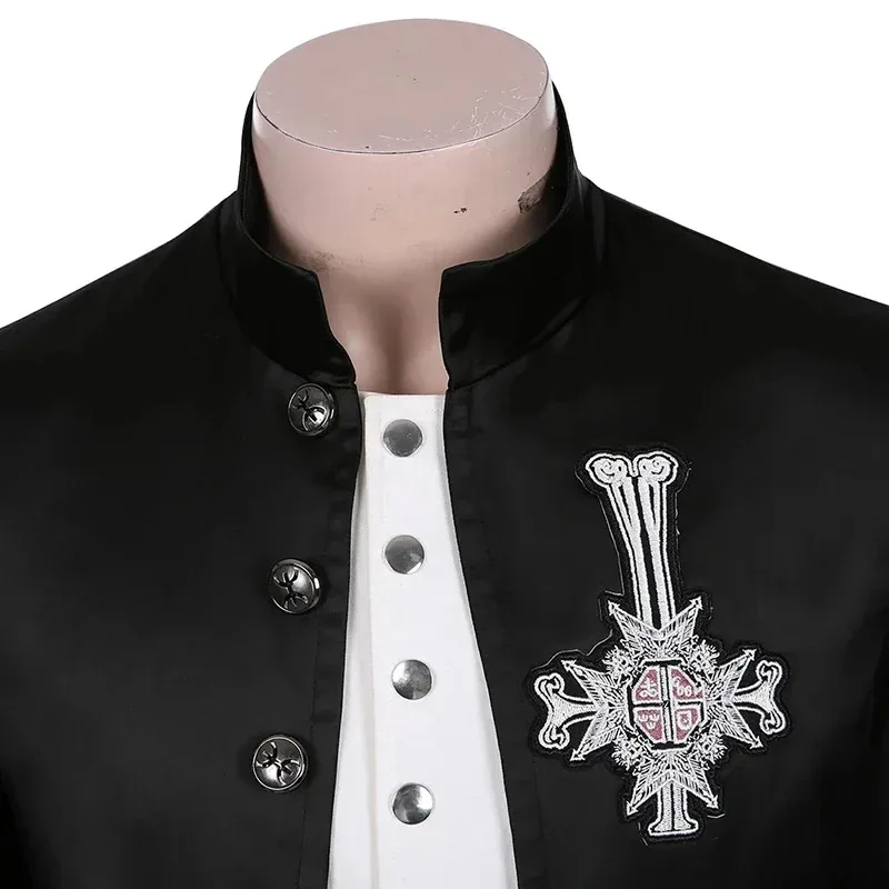 أنيمي بابا الفخري مستوحاة تأثيري شبح B.C. زي البدلة الصليب بروش الكبار الرجال هالوين كرنفال زي الخريف طويل C72b