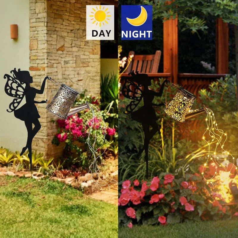 الشمسية الجنية مسقاة أضواء مقاوم للماء مصابيح حديقة في الهواء الطلق معلقة LED غلاية تعمل بالطاقة الشمسية مصباح للفناء فيلا مسار الحديقة ديكور