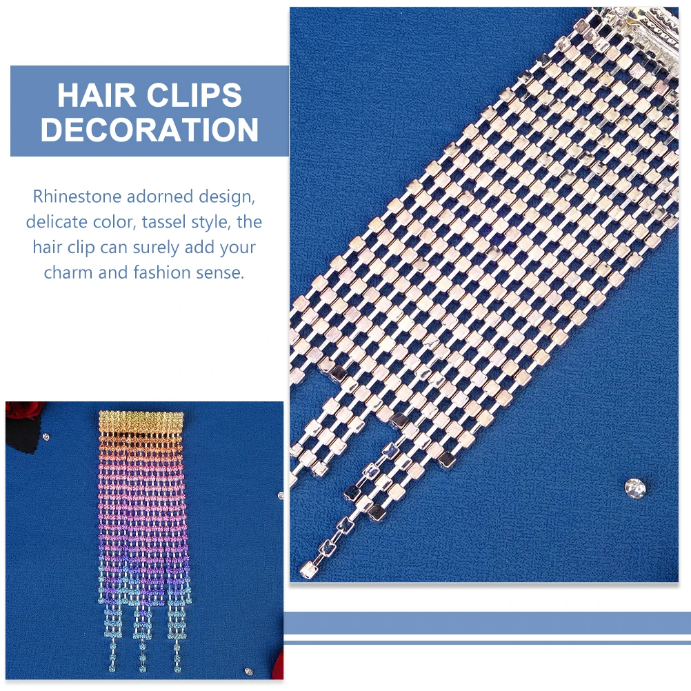 

Exotic Personalized Hair Accessories Rhinestone Tassel Clips for Women Girls Middle East Hairpin Style Decorative Wedding