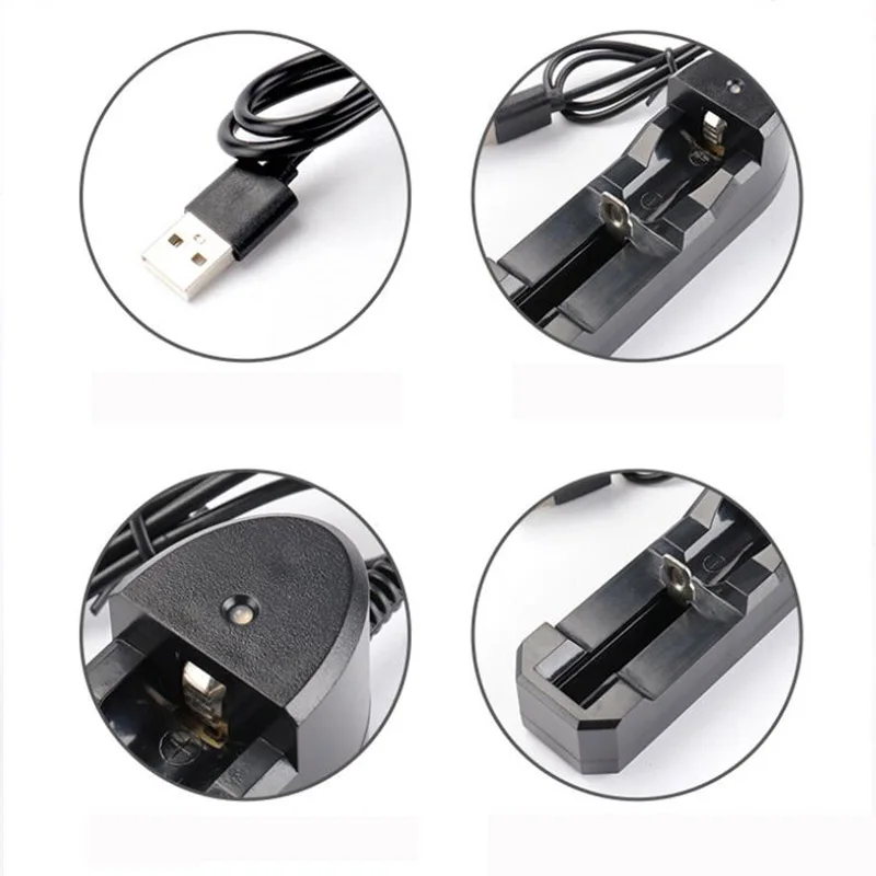 Univerzální nabíječka baterií 18650 s jedním slotem a USB portem pro dobíjecí lithiovou baterii 3,7 V J17 - náhled 5